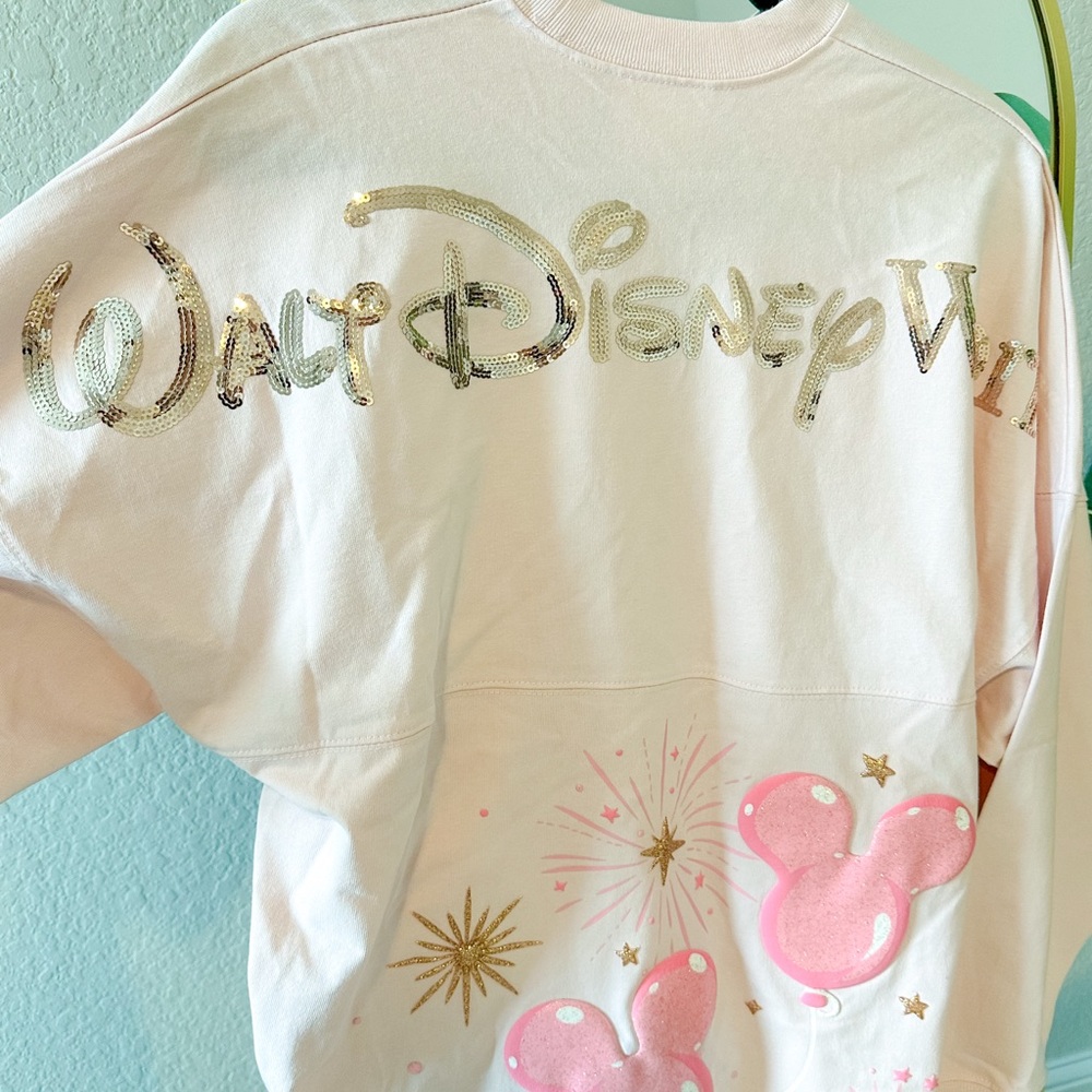 Disney World Pink Balloon Jersey Sweatshirt in XS - NWT - Picture 3 of 9